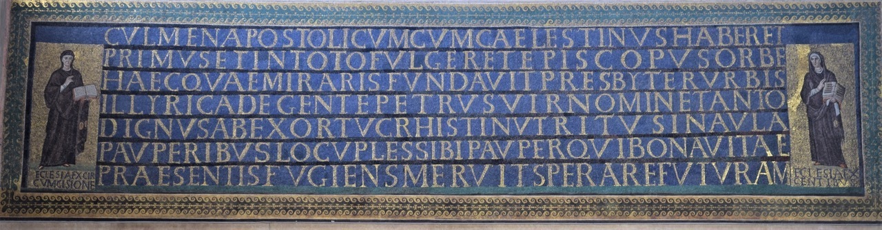 Ecclesia ex circumcisione und Ecclesia ex gentibus. Mosaik in Santa Sabina