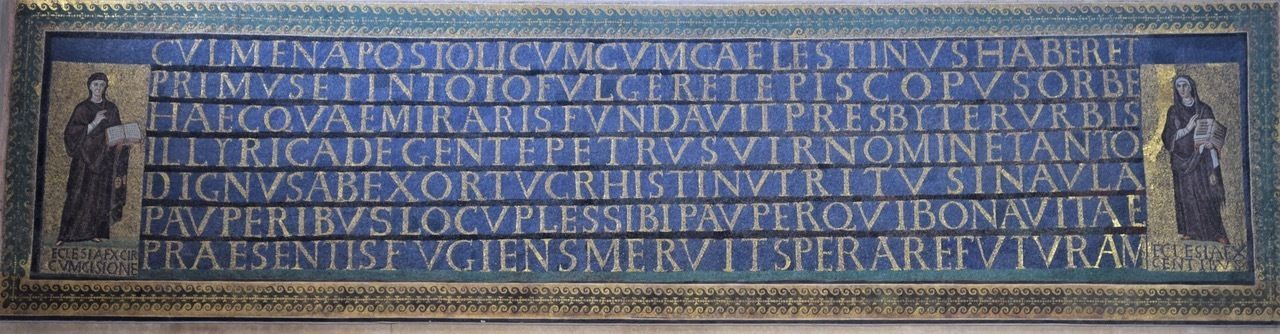 Ecclesia ex circumcisione und Ecclesia ex gentibus. Mosaik in Santa Sabina