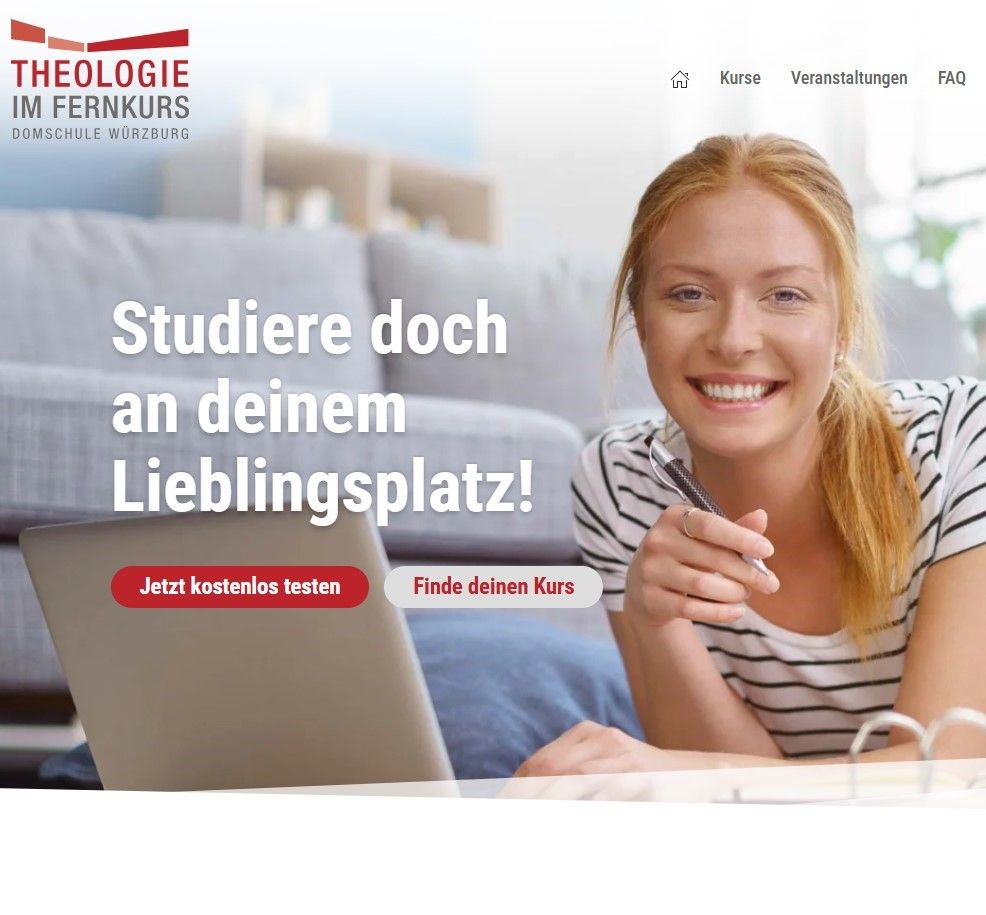 Startseite der Neuen Website von Theologie im Fernkurs
