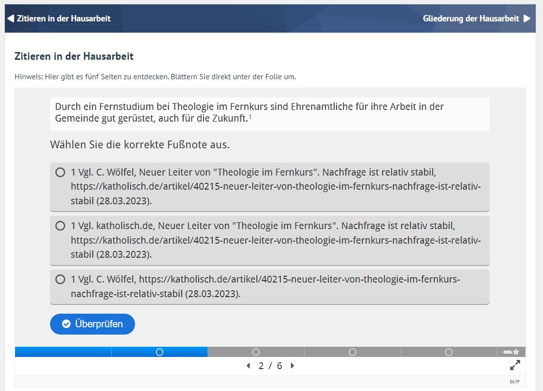 Frage zur Zitation