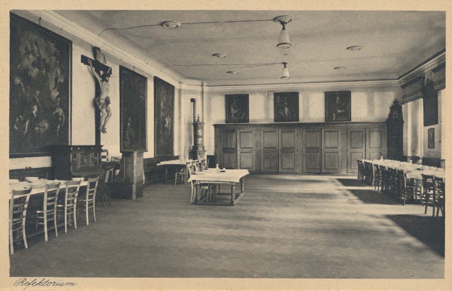 Speisesaal bzw. Refektorium des Würzburger Priesterseminars