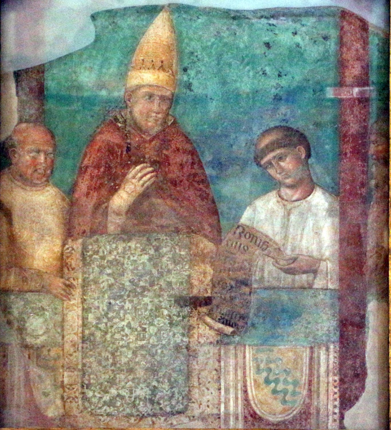 Bonifacius III. ruft das erste Heilige Jahr aus. Fresco von Giotto di Bondone.